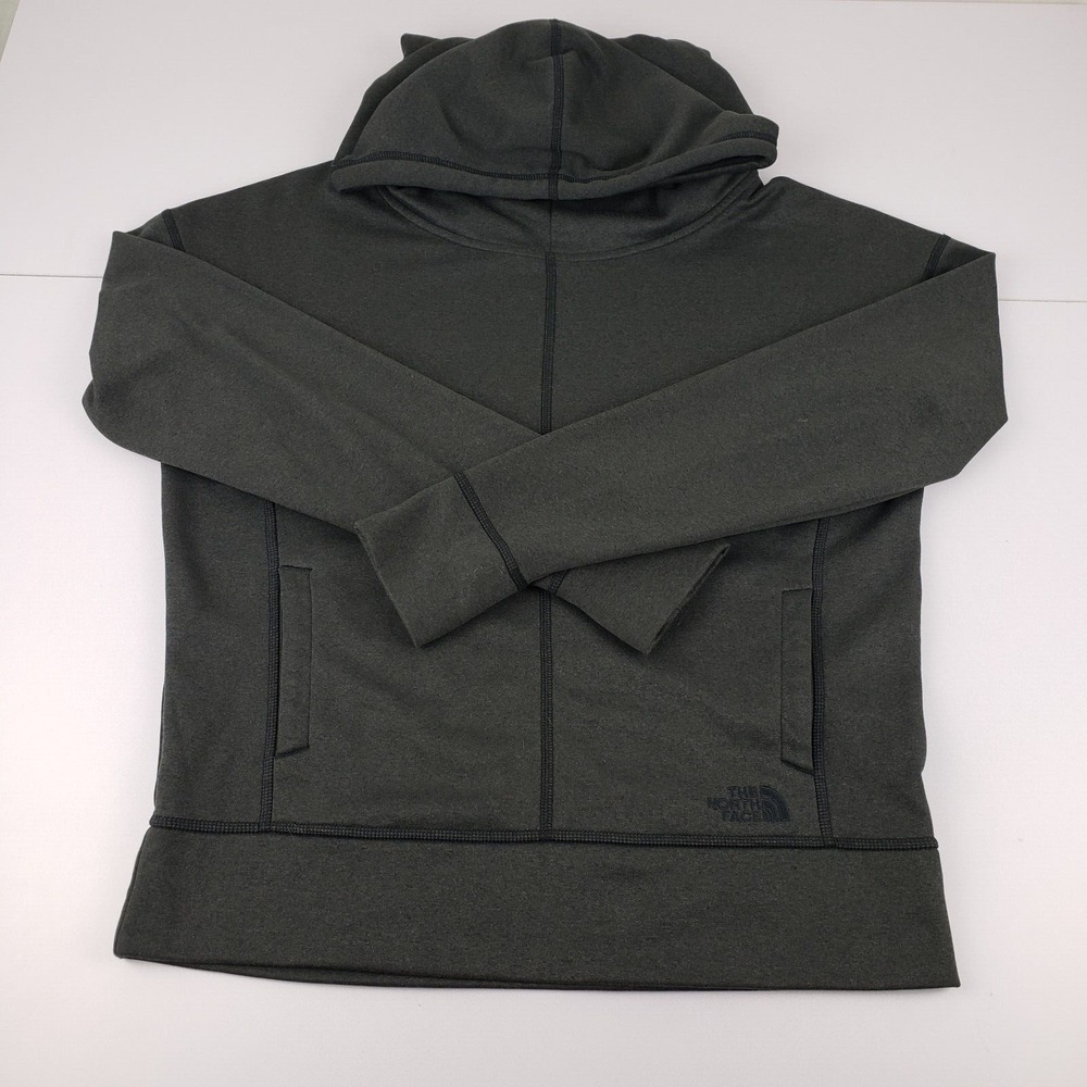 The North Face Pullover Scuba Hoodie Jacket Women's Medium Gray Long Sleeve
